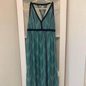 Teal patterned maxi dress